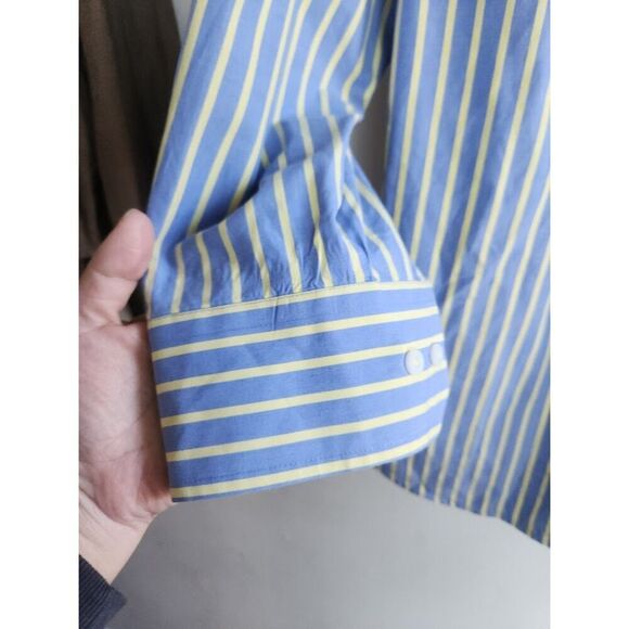 Southern Tide Men "Classic Fit" Grey Yellow Stripped Button Down Shirt sz Medium - Picture 3 of 9